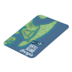 Magnet Flexible Carte de l'île Jekyll Géorgie États-Unis
