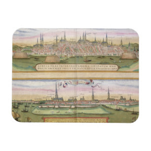 Magnet Flexible Carte de Lübeck et de Hambourg, de 'Civitates