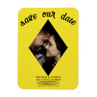 Carte de mariage photo diamant jaune brillant Enre
