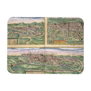 Magnet Flexible Carte de Montpellier, visites, et de Poitiers, de