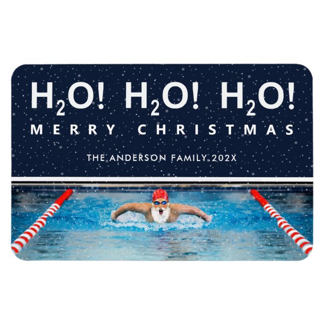 Magnet Flexible carte de Noël de natation (Horizontal)