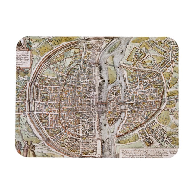 MAGNET FLEXIBLE CARTE DE PARIS, 1581 (Horizontal)