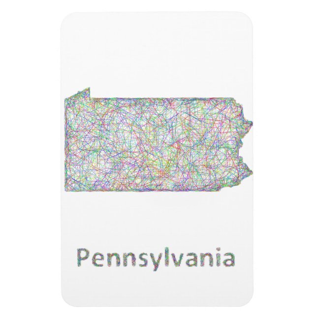 Magnet Flexible Carte de Pennsylvanie (Vertical)