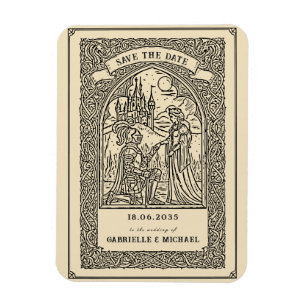 Magnet Flexible Carte de sauvegarde de date de mariage médiéval Ch