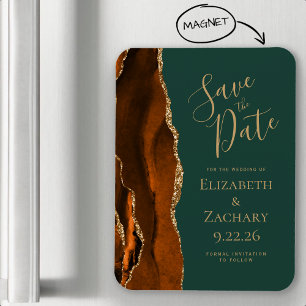 Magnet Flexible Carte de sauvegarde Or Orange Brûlé Agate Vert Fon