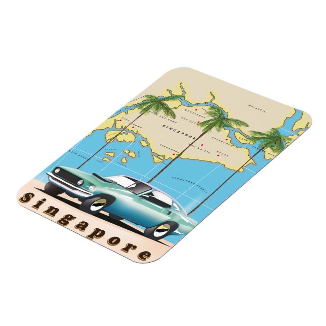 Magnet Flexible carte de Singapour (Côté Gauche)