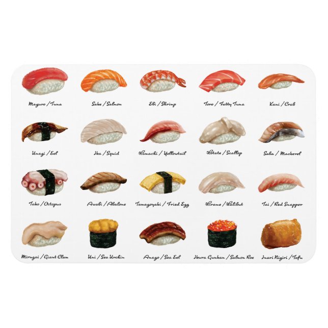 Magnet Flexible Carte de sushi (Horizontal)