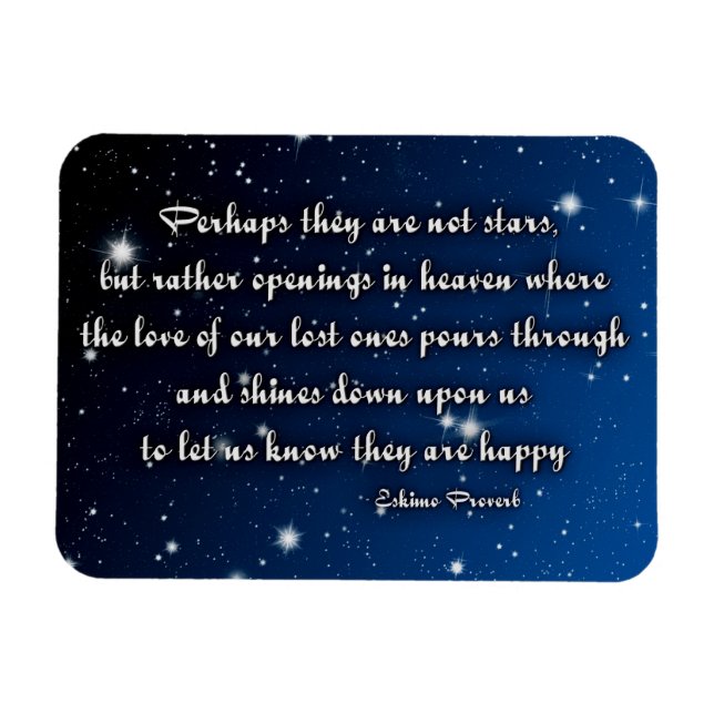 Magnet Flexible Carte de sympathie Eskimo proverbe - étoiles (Horizontal)