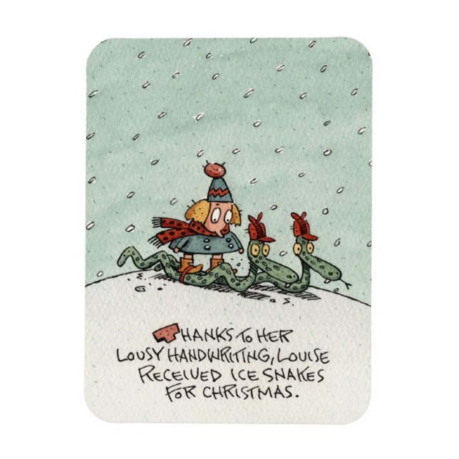Magnet Flexible Carte de vacances Christmas Ice Snakes (Vertical)