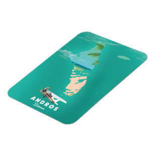 Magnet Flexible Carte de vacances d'Andros Bahamas.