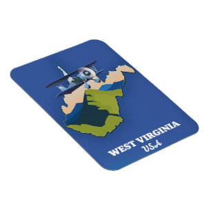 Magnet Flexible Carte de Virginie-Occidentale États-Unis