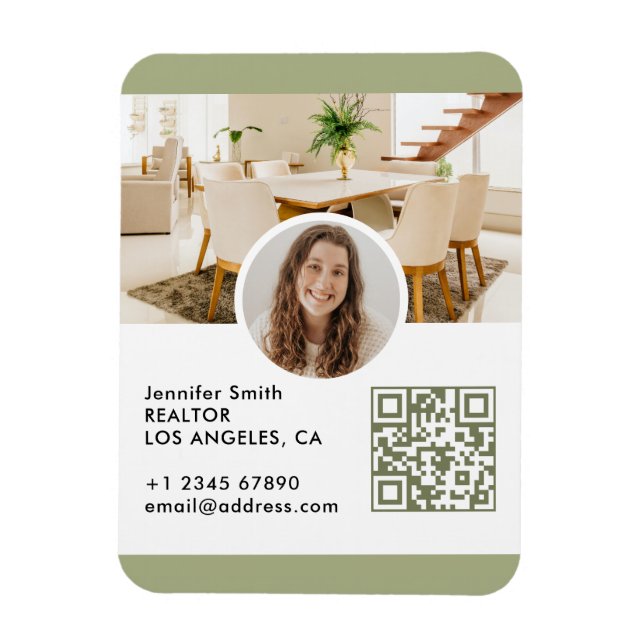 Magnet Flexible Carte de visite QR Code pour l'immobilier moderne (Vertical)