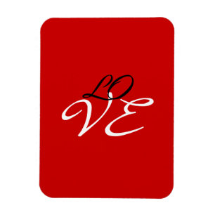 Magnet Flexible Carte de vœux couleur rouge blanc noir Amour