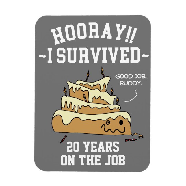 Magnet Flexible Carte de voeux pour l'anniversaire de travail en a (Vertical)