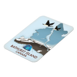 Magnet Flexible Carte de voyage de l'île Bathurst Canada
