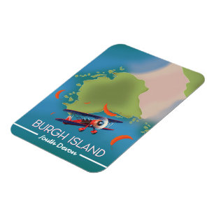 Magnet Flexible Carte de voyage de l'île de Burgh Devon