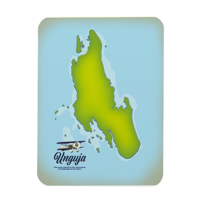 Magnet Flexible Carte de voyage de l'île d'Unguja (Vertical)