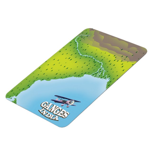 Magnet Flexible Carte de voyage Ganges Inde (Côté Gauche)