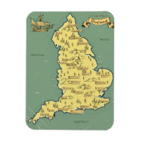 Carte de voyage illustrée de l'Angleterre