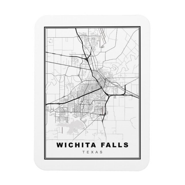 Magnet Flexible Carte des chutes Wichita (Vertical)