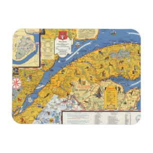Magnet Flexible Carte des Vacanes, Québec, Gaspésie (Canada)