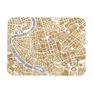 Magnet Flexible Carte dorée de ville de Rome