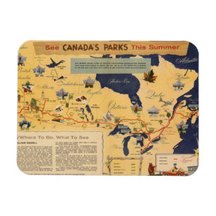 Magnet Flexible Carte du Canada - Les parcs du Canada