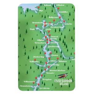 Magnet Flexible Carte du fleuve Shannon Irlande