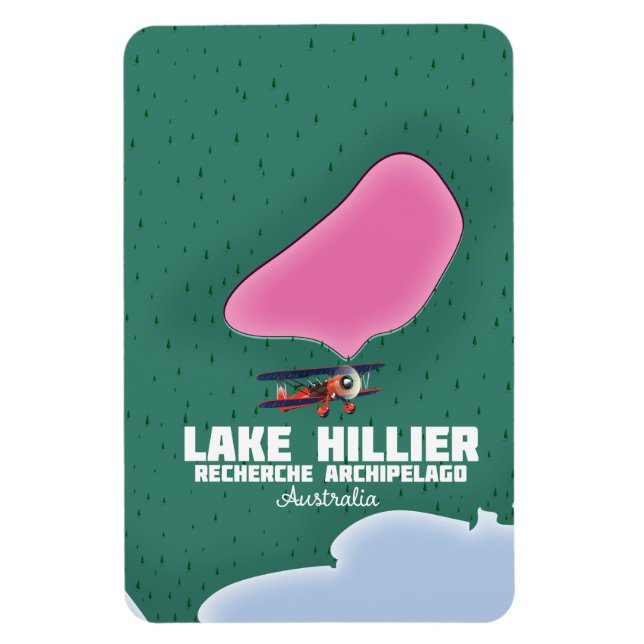 Magnet Flexible Carte du lac Hillier en Australie. (Vertical)