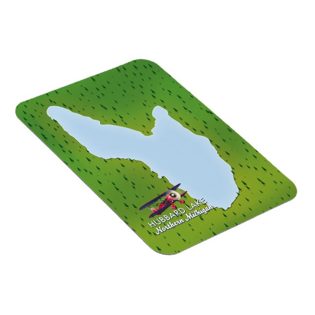 Magnet Flexible Carte du lac Hubbard dans le nord du Michigan (Côté Droit)