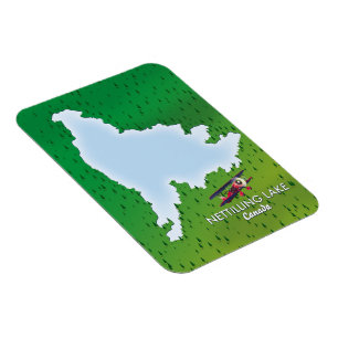 Magnet Flexible Carte du lac Hubbard dans le nord du Michigan Magn