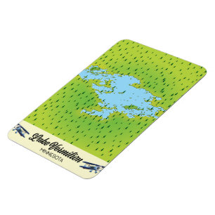 Magnet Flexible Carte du lac Vermilion Minnesota