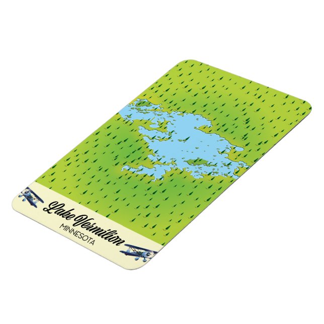 Magnet Flexible Carte du lac Vermilion Minnesota (Côté Gauche)