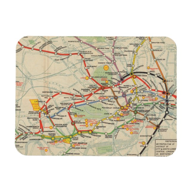 Magnet Flexible Carte du métro de Londres (Horizontal)