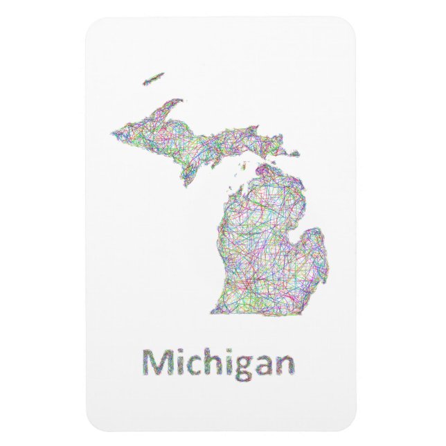 Magnet Flexible Carte du Michigan (Vertical)