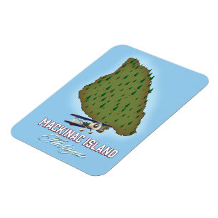 Magnet Flexible Carte du Michigan de l'île Mackinac