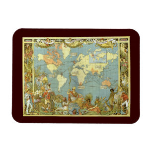 Magnet Flexible Carte du monde antique de l'Empire britannique, 18