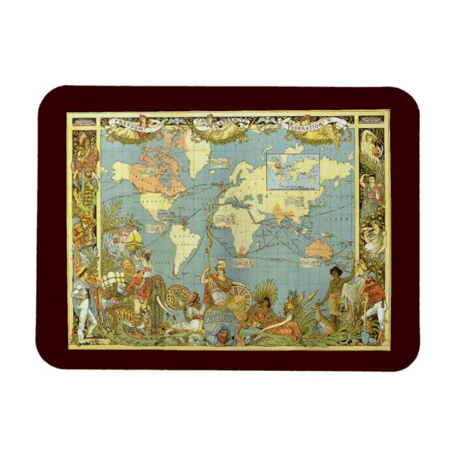 Magnet Flexible Carte du monde antique de l'Empire britannique, 18 (Horizontal)