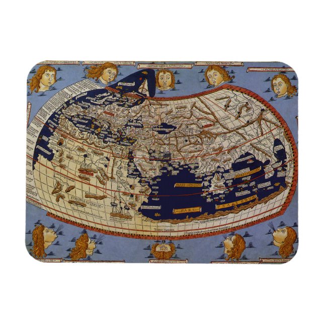 Magnet Flexible Carte du monde antique Ptolémée, Johannes d'Arnshe (Horizontal)