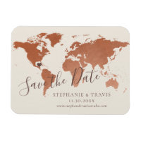 Carte du monde de cuivre Destination Mariage Enreg