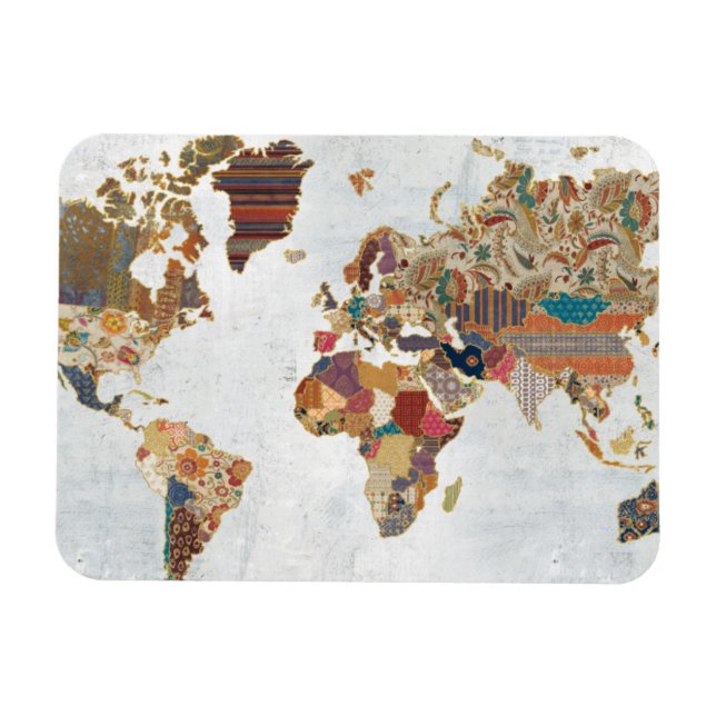 Magnet Flexible Carte du monde motif (Horizontal)