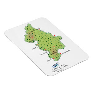 Magnet Flexible carte du parc national de Snowdonia, Pays de Galle