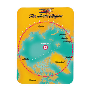 Magnet Flexible Carte du pôle nord de la région de l'Arctique