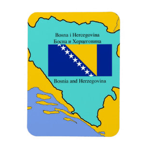 Magnet Flexible Carte et drapeau de la Bosnie-Herzégovine