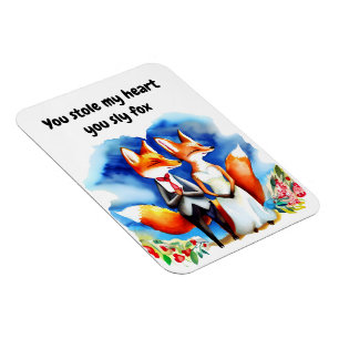 Magnet Flexible Carte Fox Valentine's Day