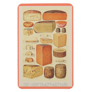 Magnet Flexible Carte fromage vintage illustration menu fromage