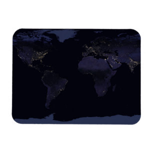 Magnet Flexible Carte globale La ville de la Terre s'illumine la n