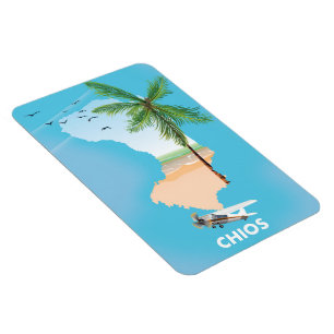 Magnet Flexible Carte illustrée de Chios Grèce.