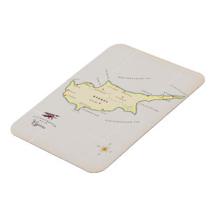 Magnet Flexible Carte illustrée de Chypre.
