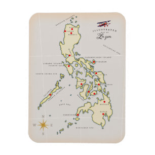 Magnet Flexible Carte illustrée de Luzon Philippines